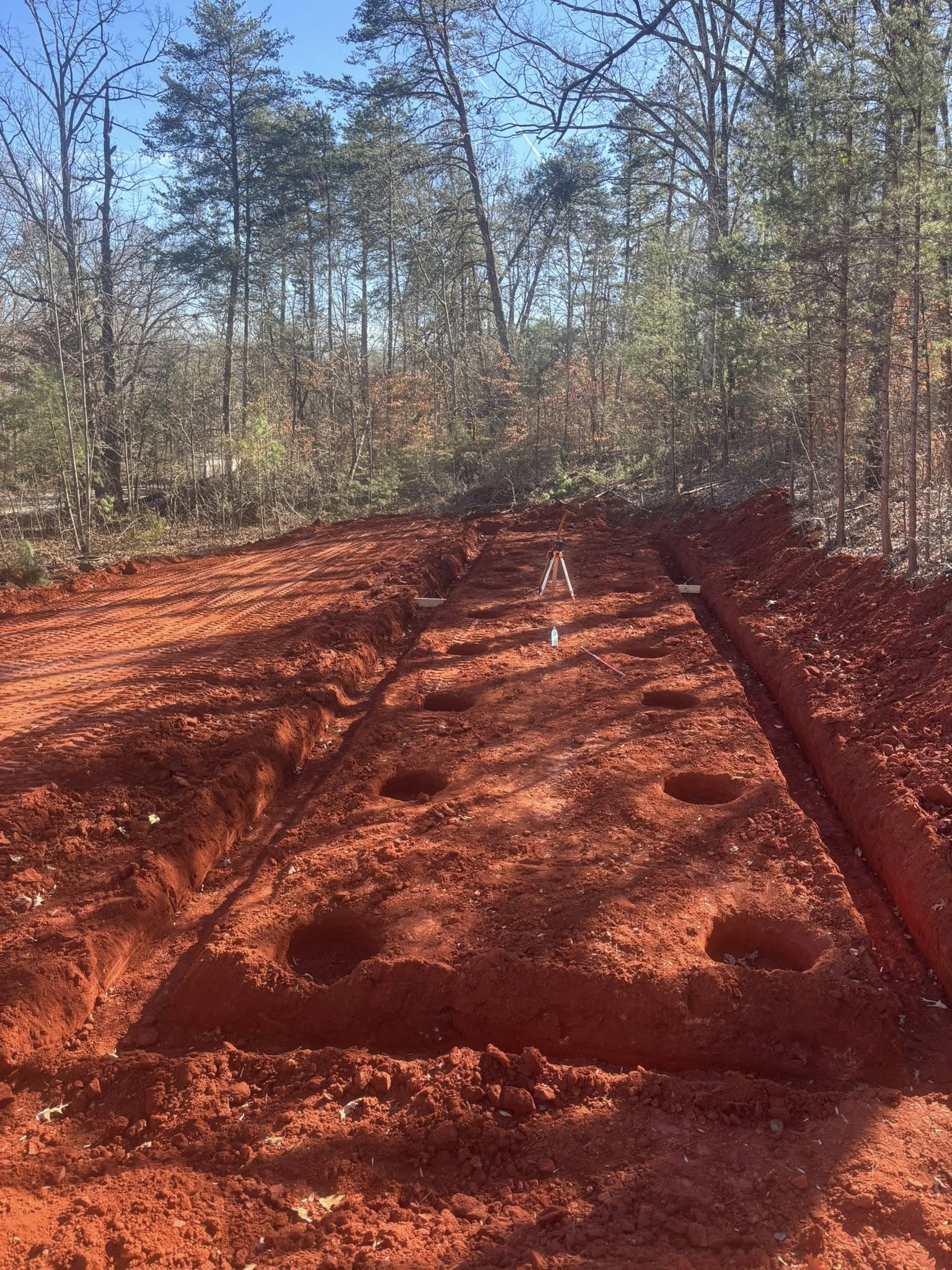 Septic system installation with drainfield preparation in Anderson SC